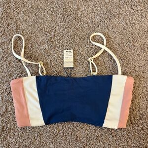 L*Space Navy and Cream Bikini Top